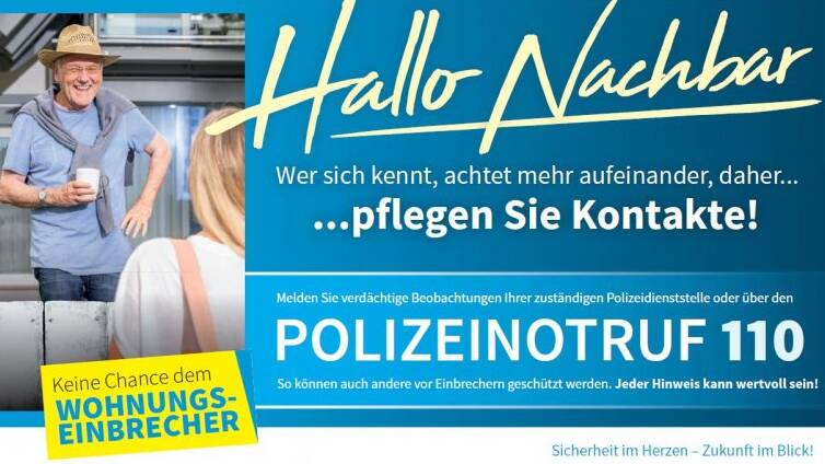 Einbruchschutz - Kampagne "Hallo Nachbar"