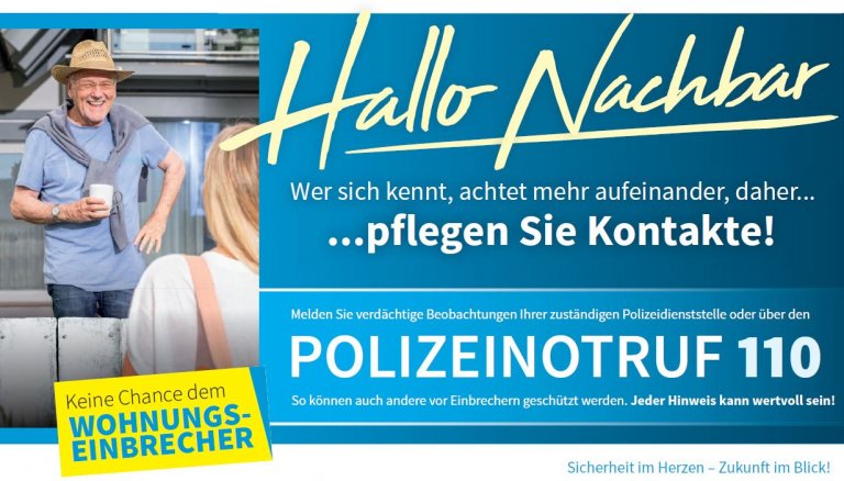Einbruchschutz - Kampagne "Hallo Nachbar"
